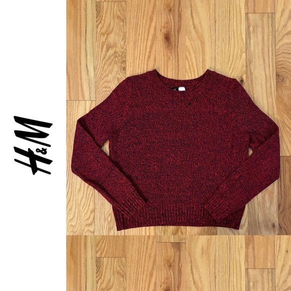 H&M | Red Marled Crewneck Sweater | Small - Picture 1 of 6